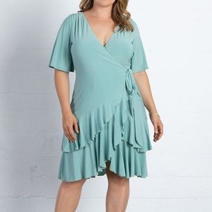 Kiyonna Sage Miranda Ruffled Wrap Dress